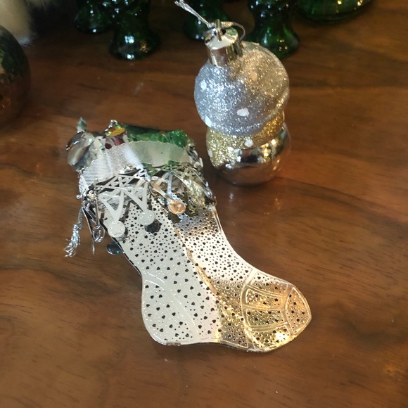 Silver Stocking and Snowman Ornaments - Picture 4 of 6